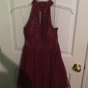 Burgundy cocktail dress